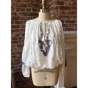 Free People Embroidered Blouse